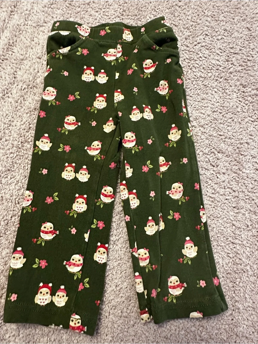 🦉 Vintage Gymboree Owl Holiday Top & Leggings Set 12-18M Christmas EUC